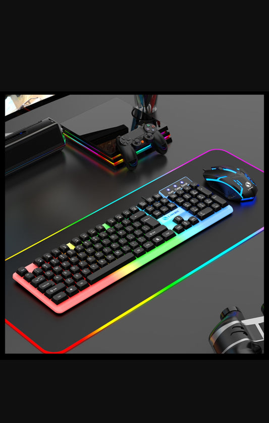 Li-Magnesium GTX 350. Luminous keyboard and mouse set Suspended keyboard Mechanical Feel E-sports Game mouse keyboard