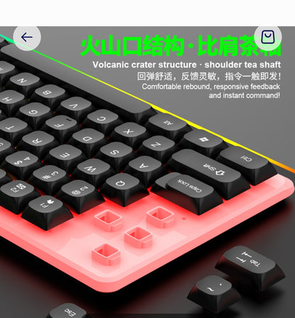 Li-Magnesium GTX 350. Luminous keyboard and mouse set Suspended keyboard Mechanical Feel E-sports Game mouse  keyboard